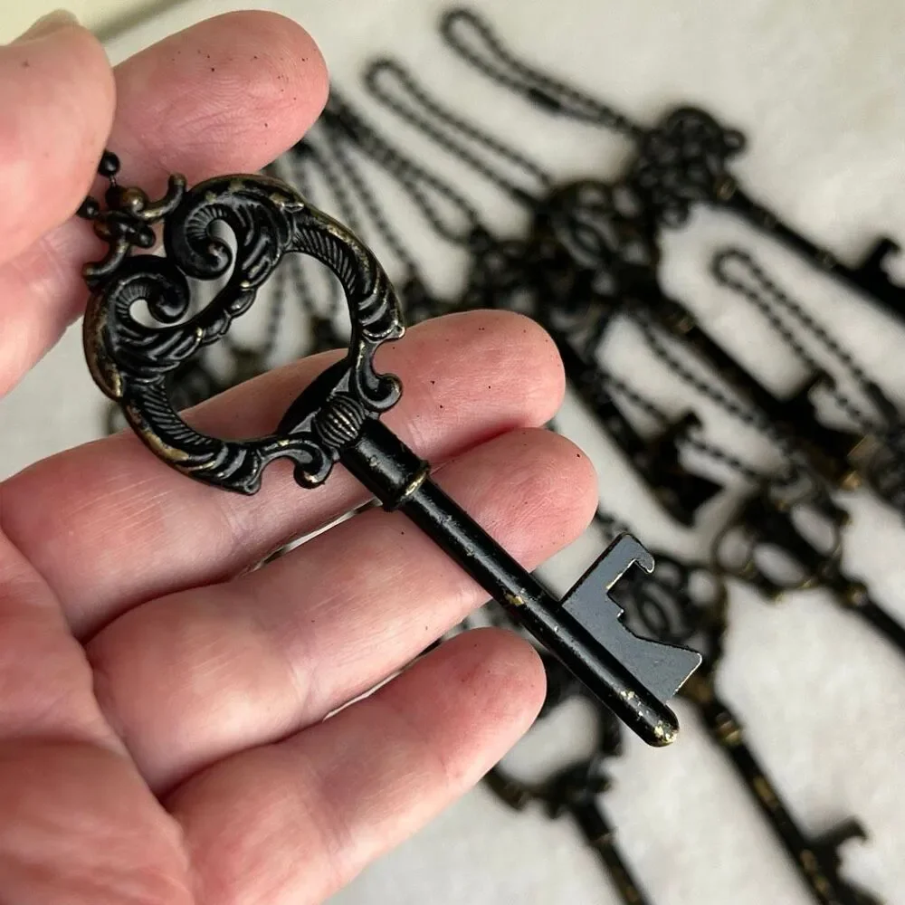 Lot 14 Ornate Antique Style Skeleton Key Bottle Opener Antiqued Brass Tone Gift